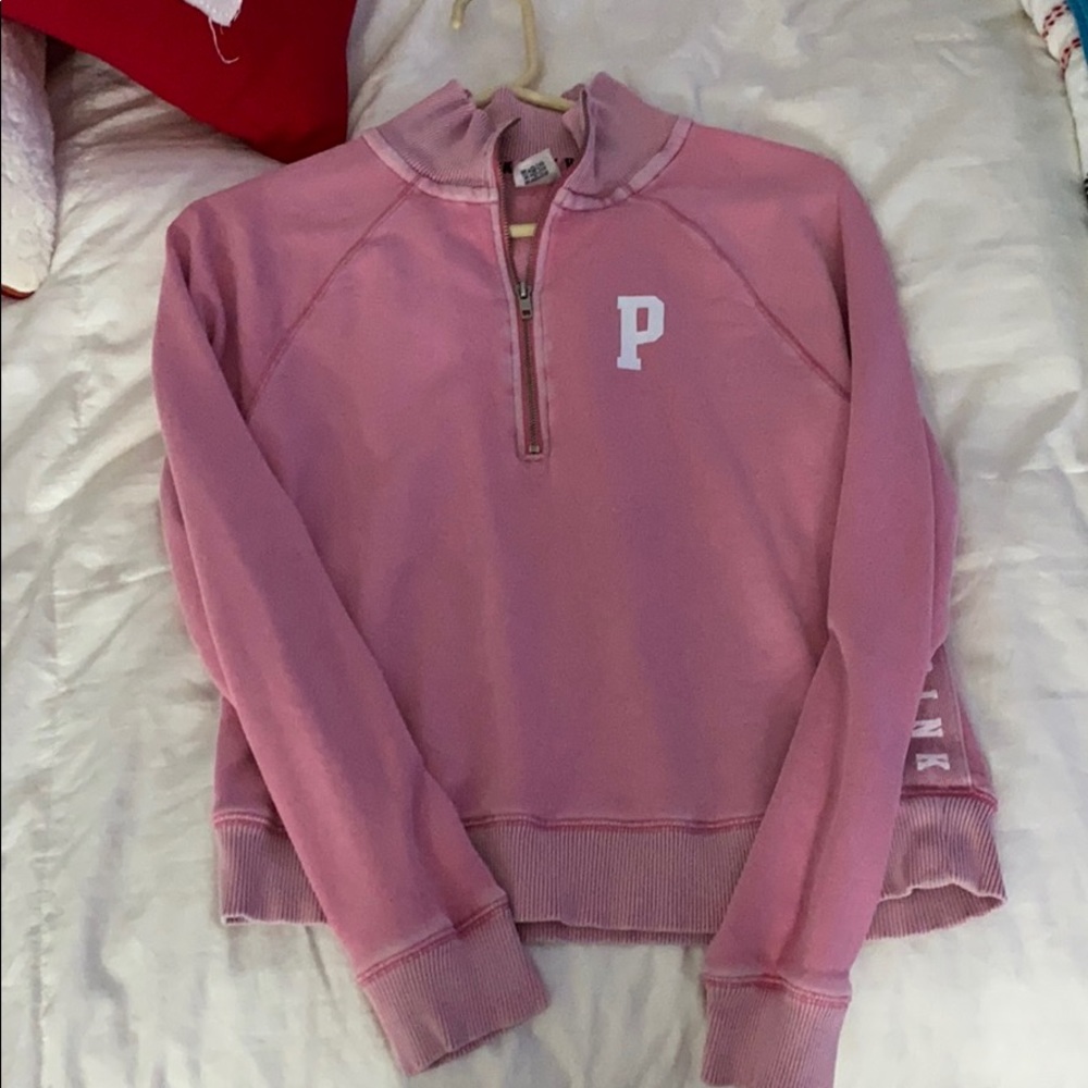 Pink quarter zip